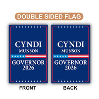 Cyndi Munson For Oklahoma Governor 2026 Garden Flag, Double Sided, 2026 Governor Flag, Democrate, Elections Flag, Race Red White & Blue Flag