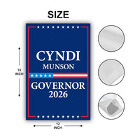Cyndi Munson For Oklahoma Governor 2026 Garden Flag, Double Sided, 2026 Governor Flag, Democrate, Elections Flag, Race Red White & Blue Flag