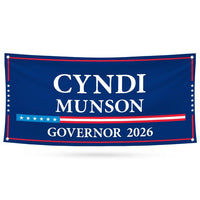 Cyndi Munson For Oklahoma U.S. Governor Banner Sign, 13 oz Waterproof US Governor Election 2026 Vinyl Banner With Metal Grommets