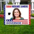 Sarah Huckabee Sanders For Arkansas Governor 2026 Yard Sign, Corrugated Governor Elections Race Red White Blue Yard Sign with Metal H-Stake