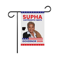Supha Xayprasith-Mays For Arkansas Governor 2026 Garden Flag, Double Sided, 2026 Governor Flag, Elections Flag, Race Red White Blue Flag