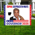 Supha Xayprasith-Mays For Arkansas Governor 2026 Yard Sign, Corrugated Governor Elections Race Red White & Blue Yard Sign with Metal H-Stake