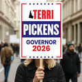 Terri Pickens For Idaho Governor 2026 Election Sign, Political Campaign Sign, Democratic party, Governor Election 2026 Race Poster Sign