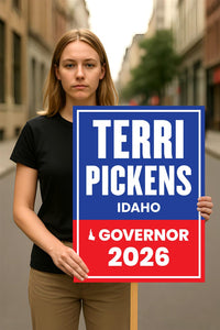 Terri Pickens For Idaho Governor 2026 Election Sign, Political Campaign Sign, Democratic party, Governor Election 2026 Race Poster Sign