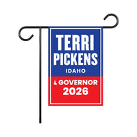 Terri Pickens For Idaho Governor 2026 Garden Flag, Double Sided, 2026 Governor Flag, Democrate, Elections Flag, Race Red White & Blue Flag