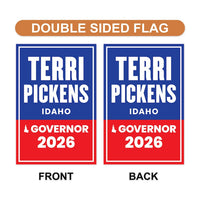 Terri Pickens For Idaho Governor 2026 Garden Flag, Double Sided, 2026 Governor Flag, Democrate, Elections Flag, Race Red White & Blue Flag