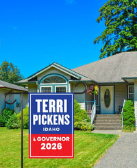 Terri Pickens For Idaho Governor 2026 Garden Flag, Double Sided, 2026 Governor Flag, Democrate, Elections Flag, Race Red White & Blue Flag
