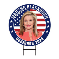 Marsha Blackburn For Tennessee Governor 2026 Yard Sign, Corrugated Governor Elections Race Red White & Blue Yard Sign with Metal H-Stake
