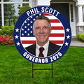 Phil Scott For Vermont Governor 2026 Yard Sign, Corrugated Plastic Governor Elections Race Red White & Blue Yard Sign with Metal H-Stake
