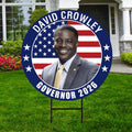 David Crowley For Wisconsin Governor 2026 Yard Sign, Corrugated Plastic Governor Elections Race Red White Blue Yard Sign with Metal H-Stake