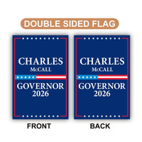 Charles McCall For Oklahoma Governor 2026 Garden Flag, Double Sided, 2026 Governor Flag, Elections Flag, Race Red White & Blue Flag