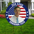 Rob Sand For Iowa Governor 2026 Yard Sign, Corrugated Plastic Governor Elections Race Red White & Blue Yard Sign with Metal H-Stake