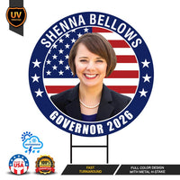Shenna Bellows For Maine Governor 2026 Yard Sign, Corrugated Plastic Governor Elections Race Red White & Blue Yard Sign with Metal H-Stake