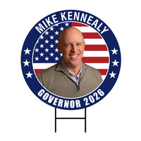 Mike Kennealy For Massachusetts Governor 2026 Yard Sign, Corrugated Governor Elections Race Red White & Blue Yard Sign with Metal H-Stake