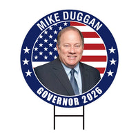 Mike Duggan For Michigan Governor 2026 Yard Sign, Corrugated Plastic Governor Elections Race Red White & Blue Yard Sign with Metal H-Stake