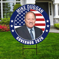 Mike Duggan For Michigan Governor 2026 Yard Sign, Corrugated Plastic Governor Elections Race Red White & Blue Yard Sign with Metal H-Stake
