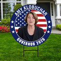 Amy Klobuchar For Minnesota Governor 2026 Yard Sign, Corrugated Plastic Governor Elections Race Red White Blue Yard Sign with Metal H-Stake