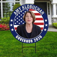 Amy Klobuchar For Minnesota Governor 2026 Yard Sign, Corrugated Plastic Governor Elections Race Red White Blue Yard Sign with Metal H-Stake