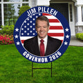 Jim Pillen For Nebraska Governor 2026 Yard Sign, Corrugated Plastic Governor Elections Race Red White & Blue Yard Sign with Metal H-Stake
