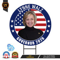 Lynne Walz For Nebraska Governor 2026 Yard Sign, Corrugated Plastic Governor Elections Race Red White & Blue Yard Sign with Metal H-Stake
