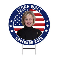 Lynne Walz For Nebraska Governor 2026 Yard Sign, Corrugated Plastic Governor Elections Race Red White & Blue Yard Sign with Metal H-Stake