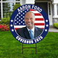 Aaron Ford For Nevada Governor 2026 Yard Sign, Corrugated Plastic Governor Elections Race Red White & Blue Yard Sign with Metal H-Stake