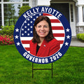 Kelly Ayotte For New Hampshire Governor 2026 Yard Sign, Corrugated Governor Elections Race Red White & Blue Yard Sign with Metal H-Stake