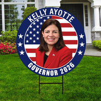 Kelly Ayotte For New Hampshire Governor 2026 Yard Sign, Corrugated Governor Elections Race Red White & Blue Yard Sign with Metal H-Stake