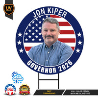 Jon Kiper For New Hampshire Governor 2026 Yard Sign, Corrugated Plastic Governor Elections Race Red White Blue Yard Sign with Metal H-Stake