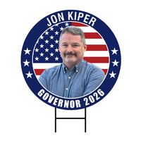 Jon Kiper For New Hampshire Governor 2026 Yard Sign, Corrugated Plastic Governor Elections Race Red White Blue Yard Sign with Metal H-Stake
