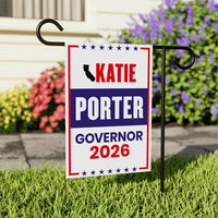 Katie Porter For California Governor 2026 Garden Flag, Double Sided, 2026 Governor Flag, Elections Flag, Race Red White & Blue Flag