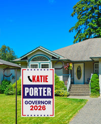 Katie Porter For California Governor 2026 Garden Flag, Double Sided, 2026 Governor Flag, Elections Flag, Race Red White & Blue Flag