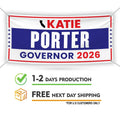 Katie Porter For California U.S. Governor Banner Sign, 13 oz Waterproof US Governor Election 2026 Vinyl Banner With Metal Grommets