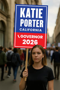 Katie Porter For California Governor 2026 Election Sign, Political Campaign Sign, Democratic party, Governor Election 2026 Race Poster Sign