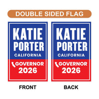 Katie Porter For California Governor 2026 Garden Flag, Double Sided, 2026 Governor Flag, Elections Flag, Race Red White & Blue Flag