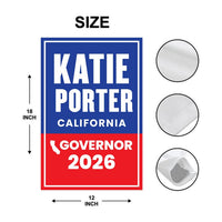 Katie Porter For California Governor 2026 Garden Flag, Double Sided, 2026 Governor Flag, Elections Flag, Race Red White & Blue Flag