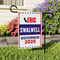 Eric Swalwell For California Governor 2026 Garden Flag, Double Sided, 2026 Governor Flag, Elections Flag, Race Red White & Blue Flag