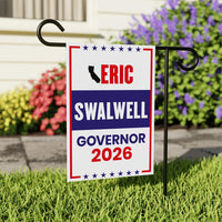 Eric Swalwell For California Governor 2026 Garden Flag, Double Sided, 2026 Governor Flag, Elections Flag, Race Red White & Blue Flag