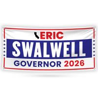 Eric Swalwell For California U.S. Governor Banner Sign, 13 oz Waterproof US Governor Election 2026 Vinyl Banner With Metal Grommets
