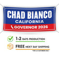 Chad Bianco For California U.S. Governor Banner Sign, 13 oz Waterproof US Governor Election 2026 Vinyl Banner With Metal Grommets
