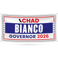 Chad Bianco For California U.S. Governor Banner Sign, 13 oz Waterproof US Governor Election 2026 Vinyl Banner With Metal Grommets