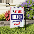 Steve Hilton For California Governor 2026 Garden Flag, Double Sided, 2026 Governor Flag, Elections Flag, Race Red White & Blue Flag