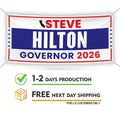 Steve Hilton For California U.S. Governor Banner Sign, 13 oz Waterproof US Governor Election 2026 Vinyl Banner With Metal Grommets