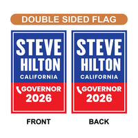 Steve Hilton For California Governor 2026 Garden Flag, Double Sided, 2026 Governor Flag, Elections Flag, Race Red White & Blue Flag