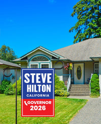 Steve Hilton For California Governor 2026 Garden Flag, Double Sided, 2026 Governor Flag, Elections Flag, Race Red White & Blue Flag