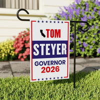 Tom Steyer For California Governor 2026 Garden Flag, Double Sided, 2026 Governor Flag, Democratic, Elections Flag, Race Red White Blue Flag