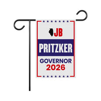 JB Pritzker For Illinois Governor 2026 Garden Flag, Double Sided, 2026 Governor Flag, Democrate, Elections Flag, Race Red White & Blue Flag