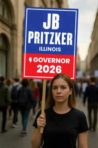 JB Pritzker For Illinois Governor 2026 Election Sign, Political Campaign Sign, Democratic party, Governor Election 2026 Race Poster Sign