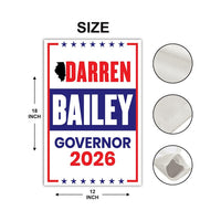 Darren Bailey For Illinois Governor 2026 Garden Flag, Double Sided, 2026 Governor Flag, Republic, Elections Flag, Race Red White & Blue Flag