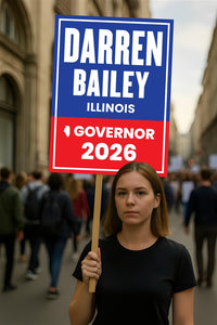 Darren Bailey For Illinois Governor 2026 Election Sign, Political Campaign Sign, Republican party, Governor Election 2026 Race Poster Sign